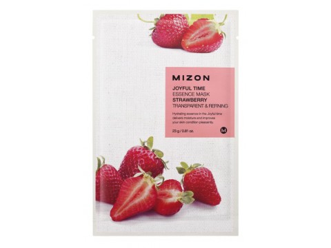 Mizon veido kaukė Joyful Time Essence Mask Strawberry su braškėmis 23g